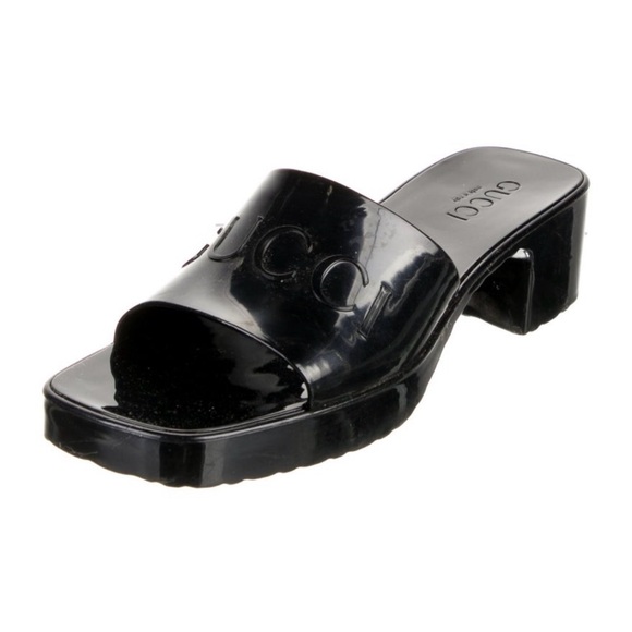 Gucci Women's Glossy Black Mules - Picture 2 of 4